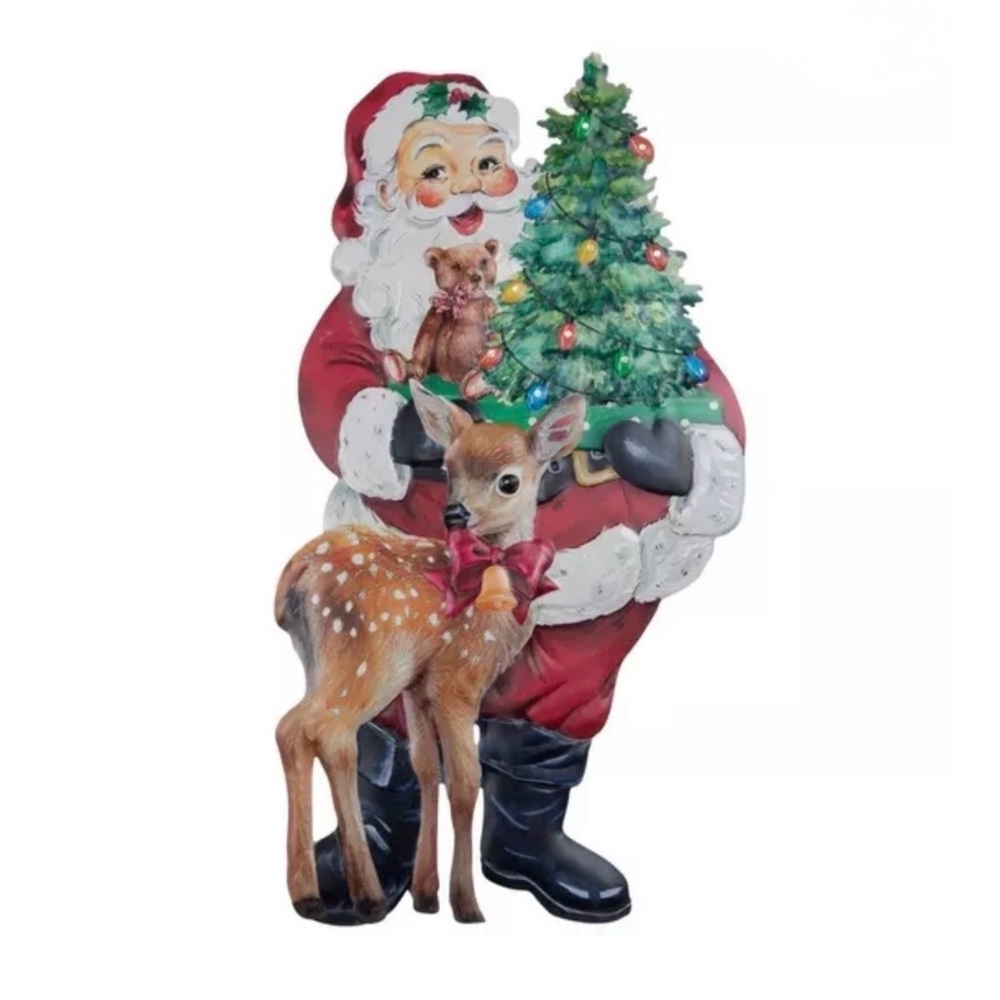 Viral Hobby Lobby Light Up LED Vintage Santa Clause Metal Sign Wall Art Decor